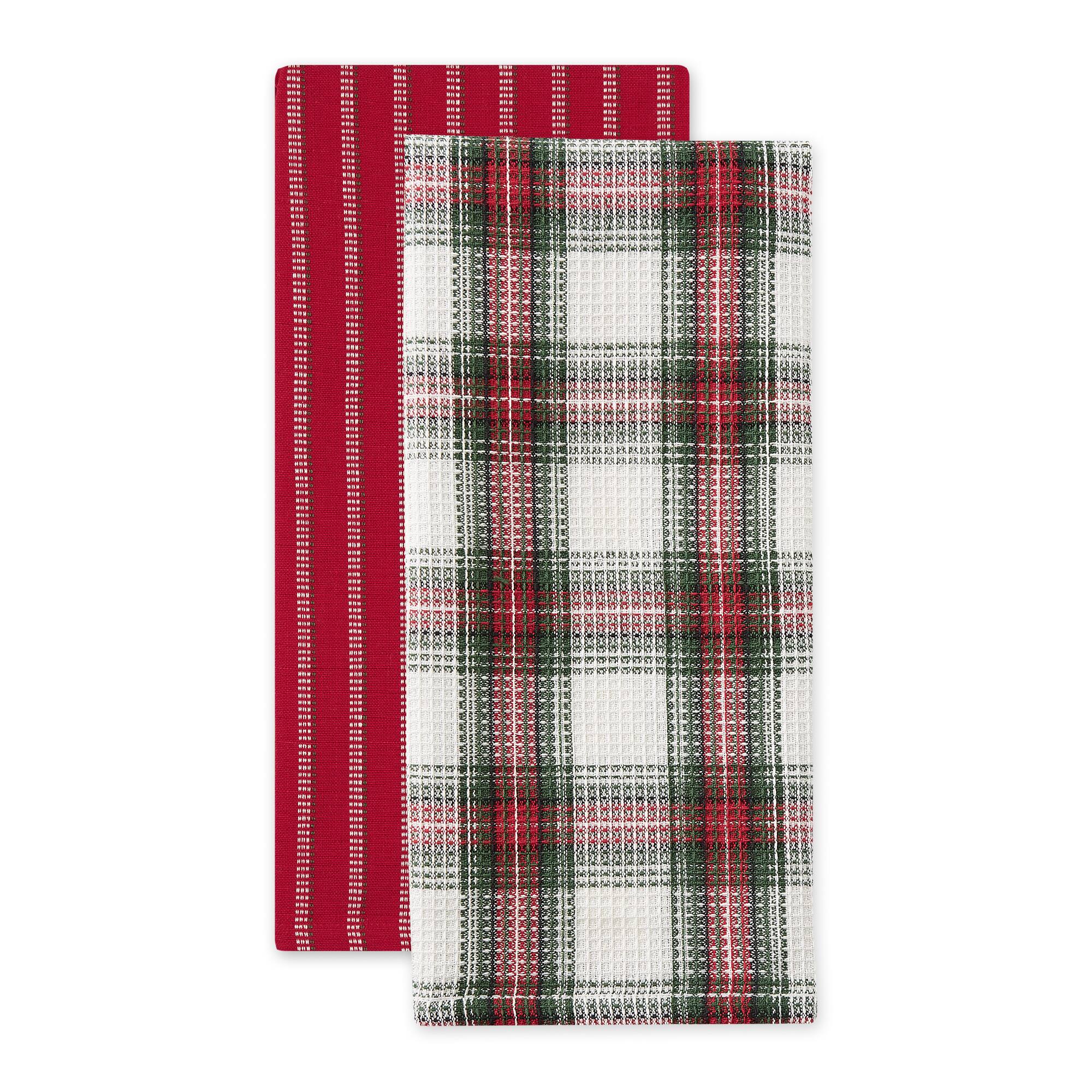 DII® Christmas Plaid Dishtowel Set